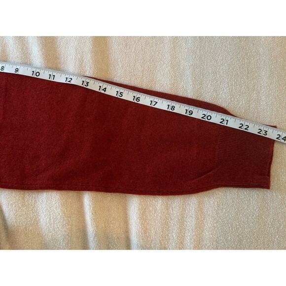 VTG Scott Barber Wool Sweater Mens LG Brick Red Cashmere Merino Argyle Golf Prep - Picture 9 of 10